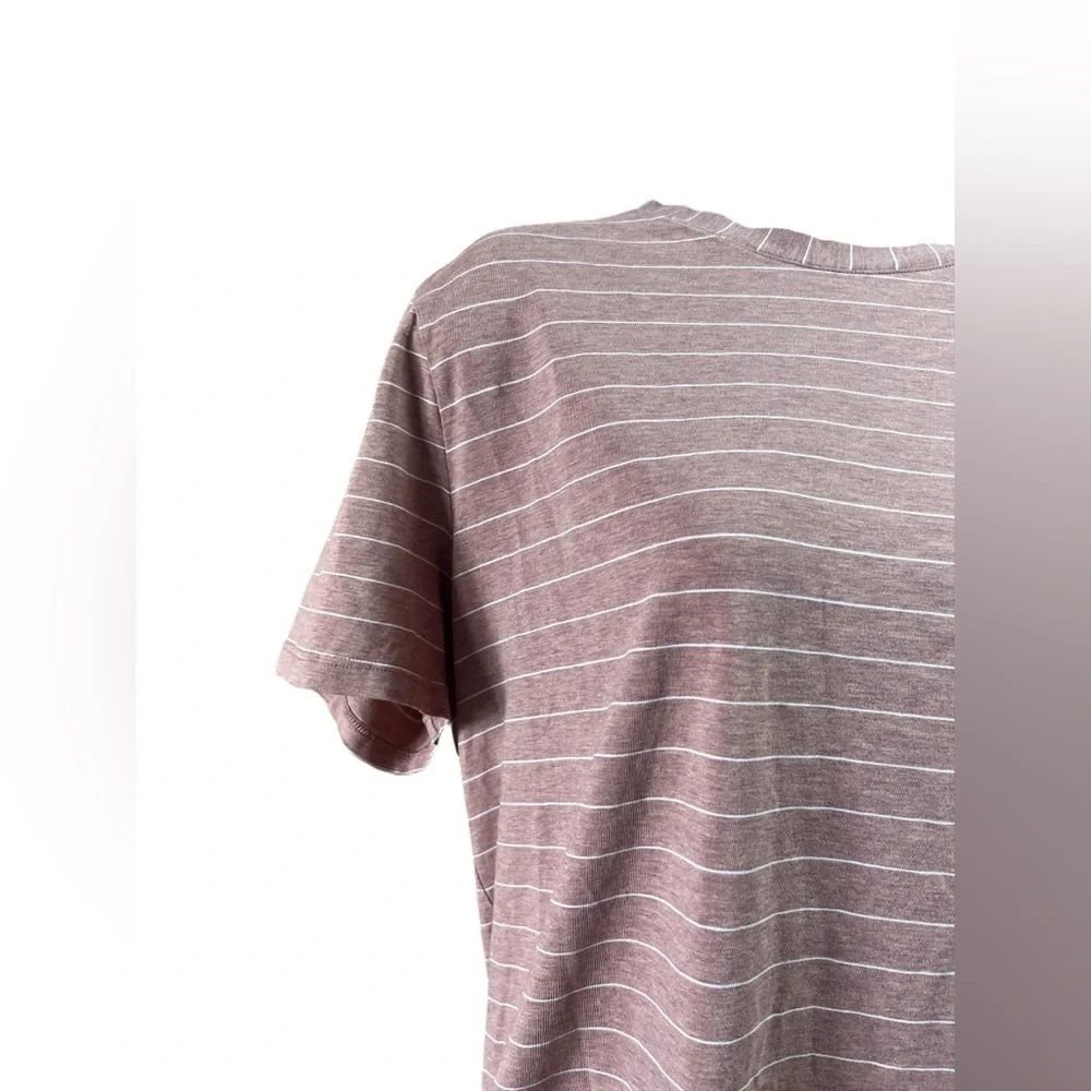 LuLuLemon Dusty Rose Stripe Performance Tee